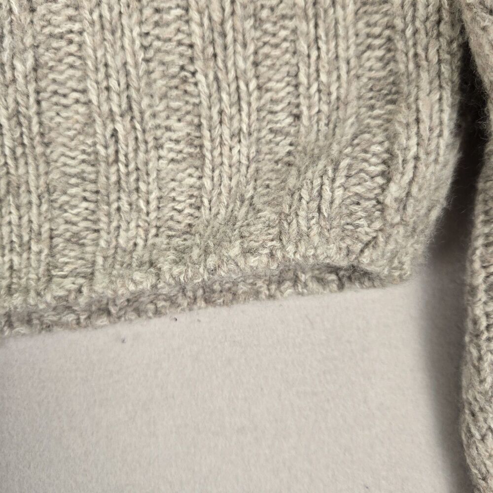 Zara Sweater Womens XSmall Beige Chunky Knit Wool Blend Cropped Oversized Boho - Picture 5 of 6